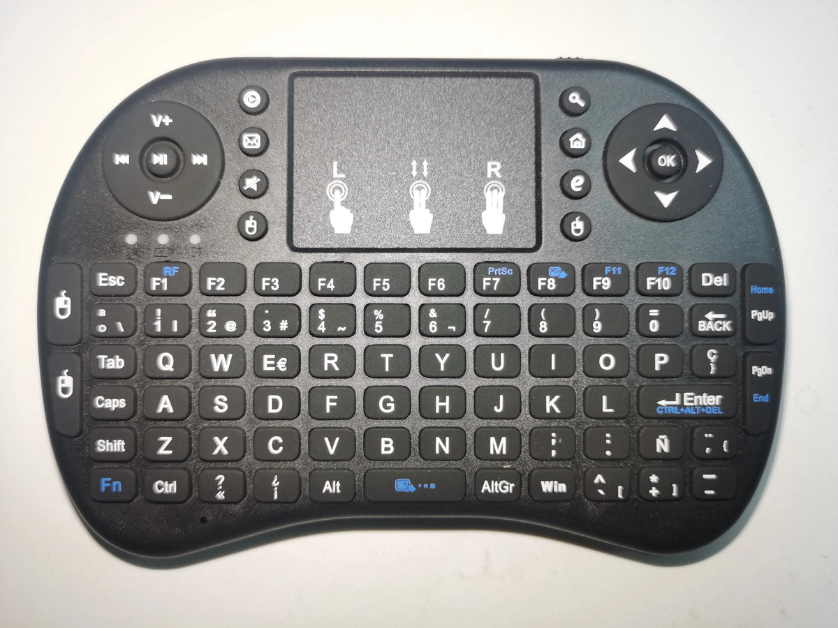 Tastiera mini wireless retroilluminata con touchpad e supporto multilingua