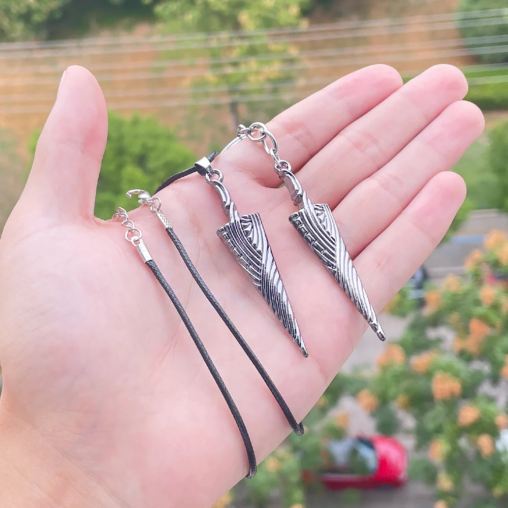 Game Hollow Knight Bone Nail Logo Keychain Necklace Jewelry Gift For Women Men Game Fans Alloy Metal Trinket Wholesale