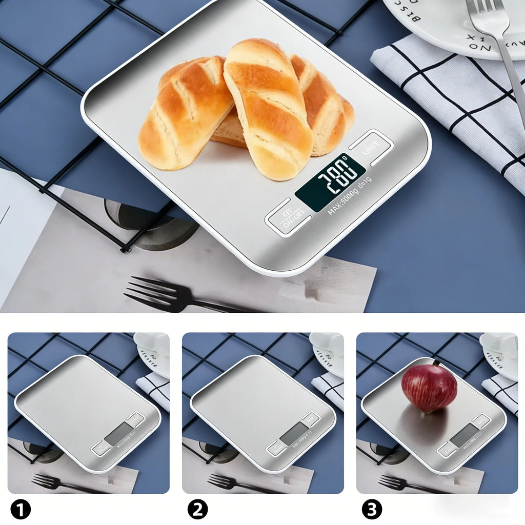 Bilancia da cucina digitale 10/5 kg con display LED e precisione 1 g