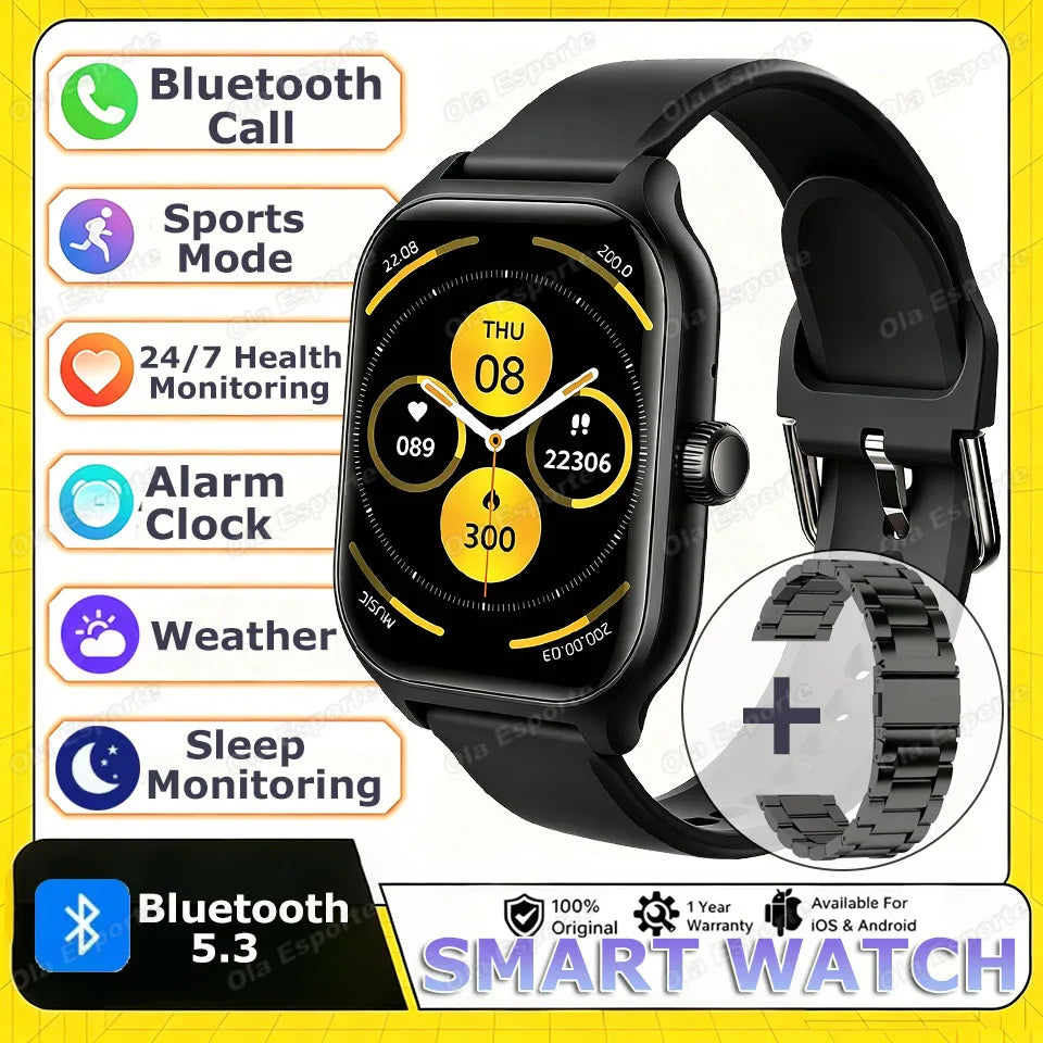 Smartwatch 2026 con ECG, Monitor Cardio, Oxygen, GPS e Chiamate Bluetooth