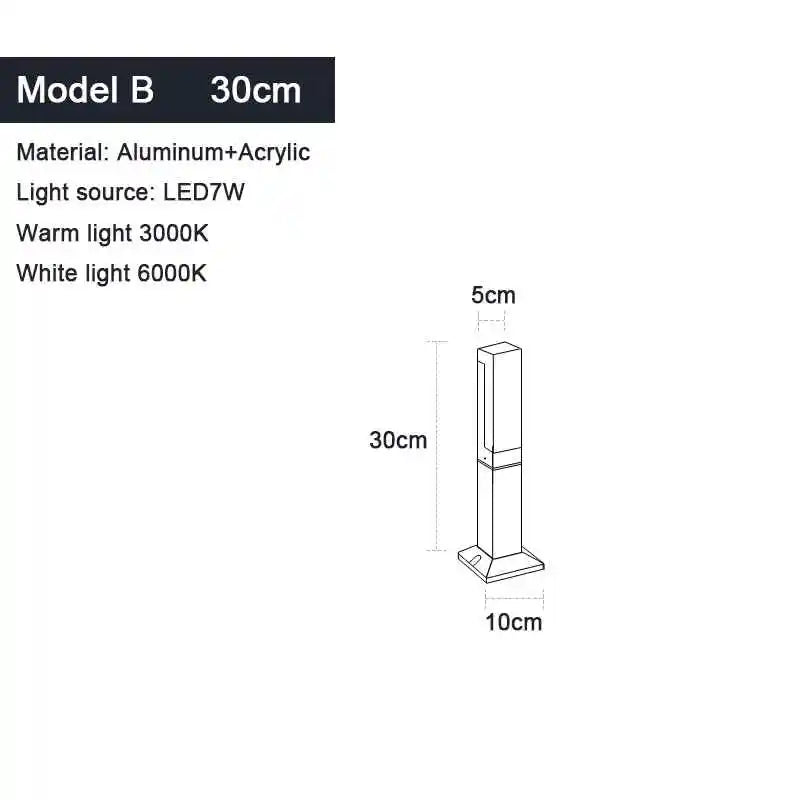 Lampada LED da Giardino Impermeabile 30-80 cm – Design Contemporaneo