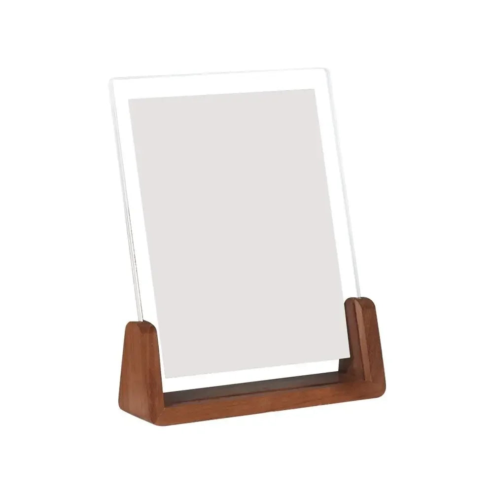 Walnut/Beech Creative Photo Frame Acrylic U Shape Transparent Frame Desktop Wood Wedding Pictures Frame Office Decor