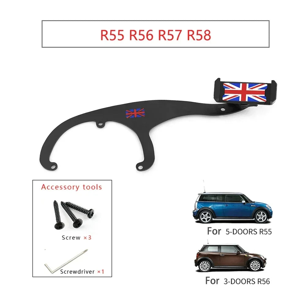 Supporto per telefono GPS per MINI Cooper R55 R56 R57 - Fissaggio interno nero