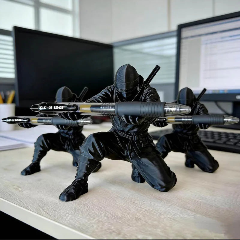 Porta penne ninja 3D stampata - Set da 1 o 3 pezzi, decorazione da scrivania