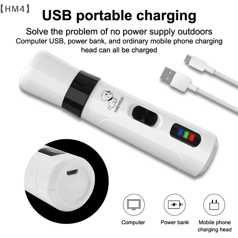〔HM4〕Silent Groom Pro Nail Grinder, 2025 Upgraded Silent Groomer Pro Nail For Dogs, Rechargeable USB Charging Pet Nail Grinder