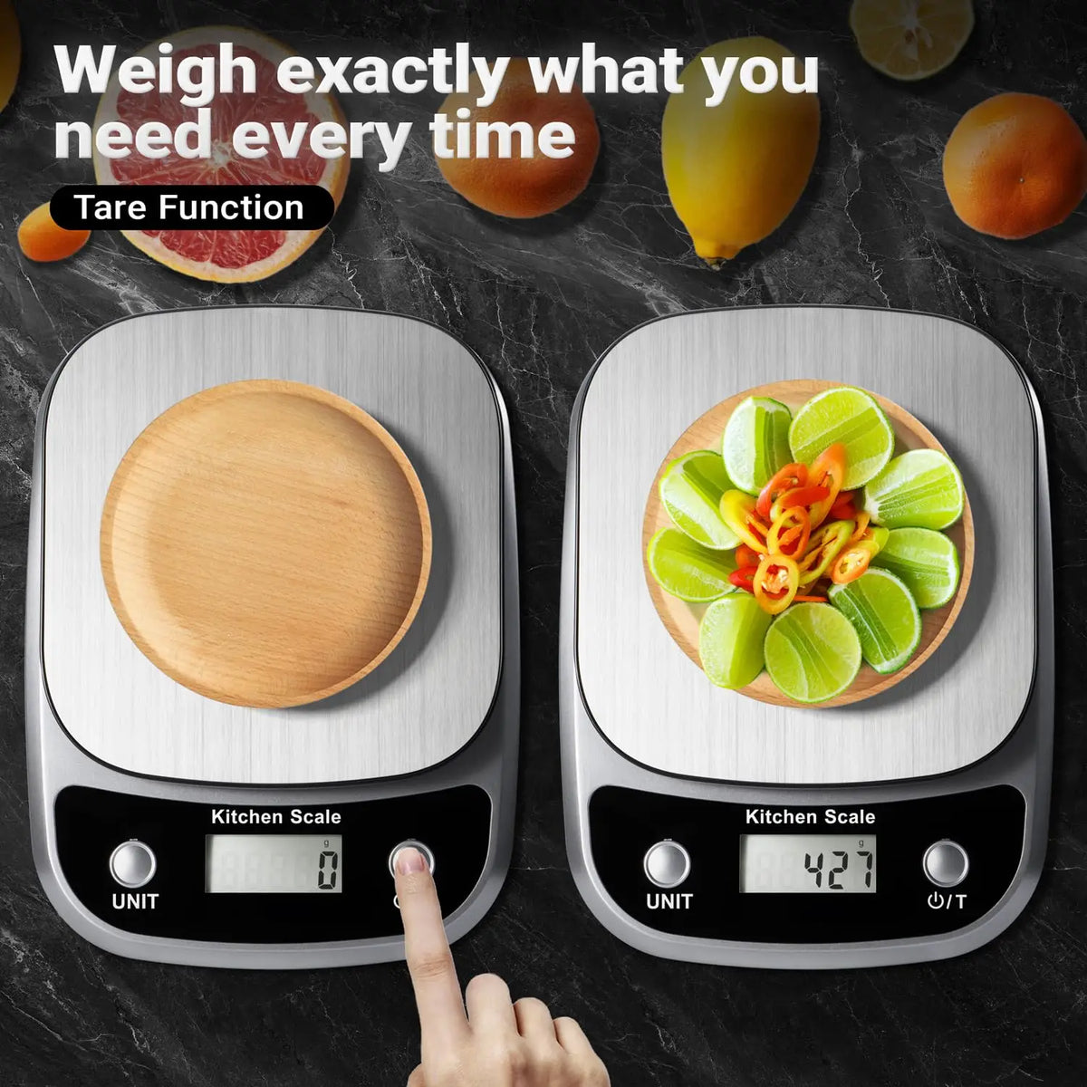 Bilancia da cucina digitale 10 kg, precisione 1 g, unità g/ml/lb‑oz, design…