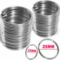 200/100pcs Stainless Steel Key Ring Key Chain 25mm Round Flat Round Split Keychain Polished Metal Blank Circle For DIY Findings