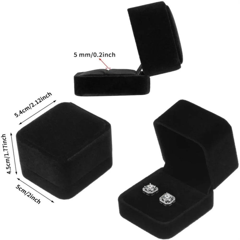 Scatola in velluto nero per anelli e gioielli – Porta esposizione elegante