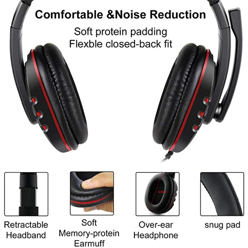 Headset Gaming Wired 3.5 mm con Microfono e Volume – Compatibile Xbox, PS4, PC