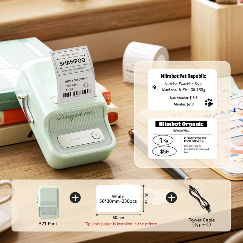 Stampante termica B21: etichette wireless per abbigliamento, gioielli e…