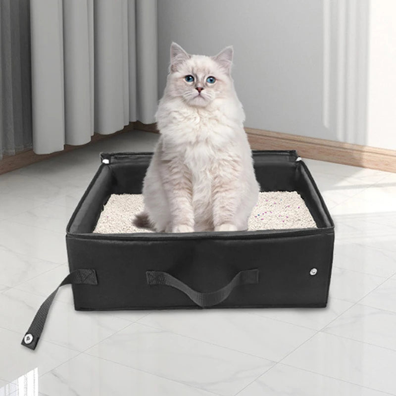 Cassetta igienica pieghevole per animali da viaggio, impermeabile e portatile