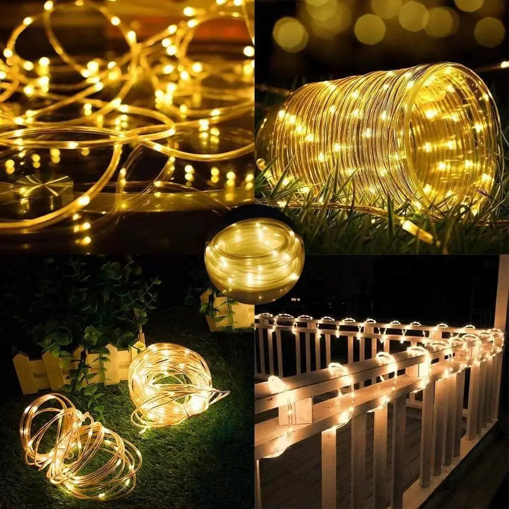 Filo LED Solare da Giardino, impermeabile, 32 m/22 m/12 m/7 m – luce natalizia