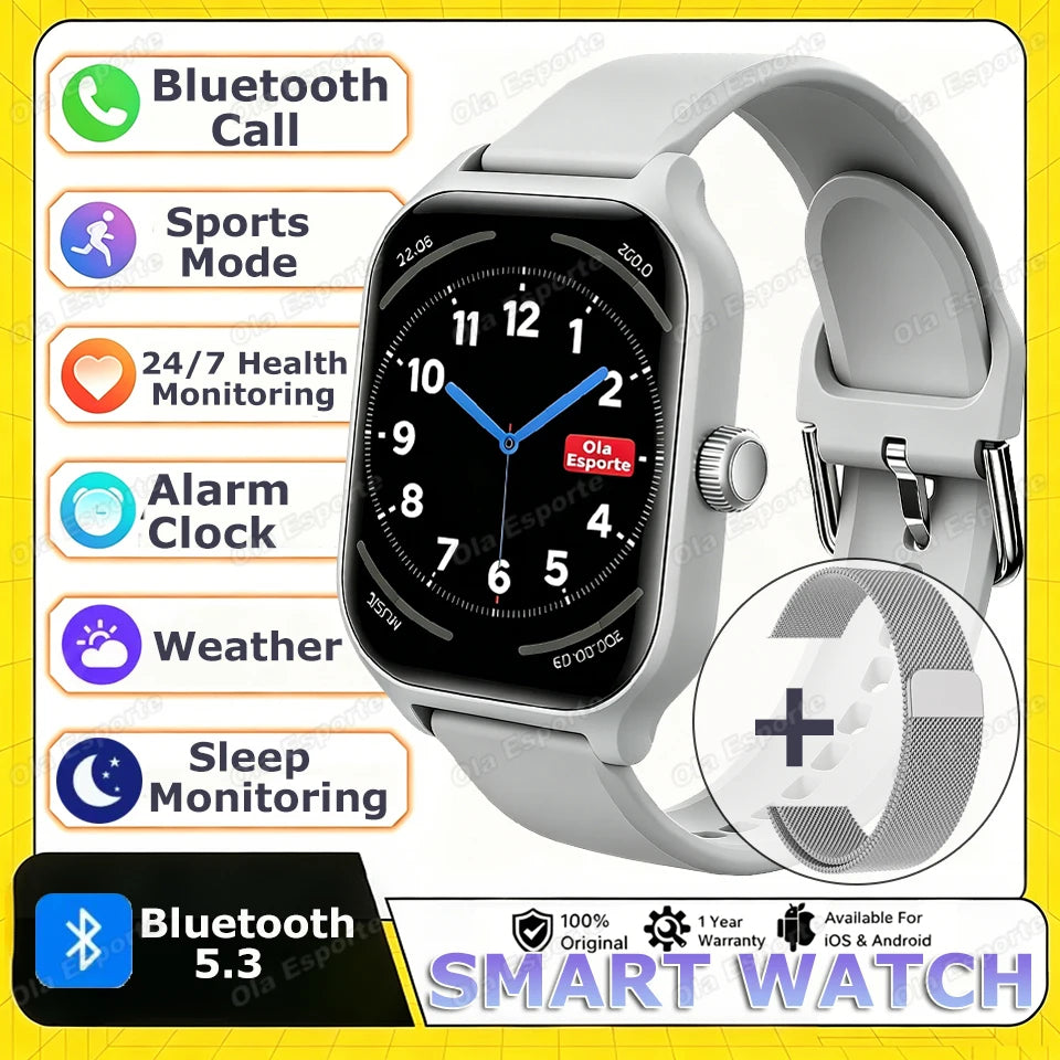 Smartwatch 2026 con ECG, Monitor Cardio, Oxygen, GPS e Chiamate Bluetooth