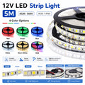 Striscia LED RGB 12V 5 m, 3528/5050, rosso, verde, blu e bianco caldo
