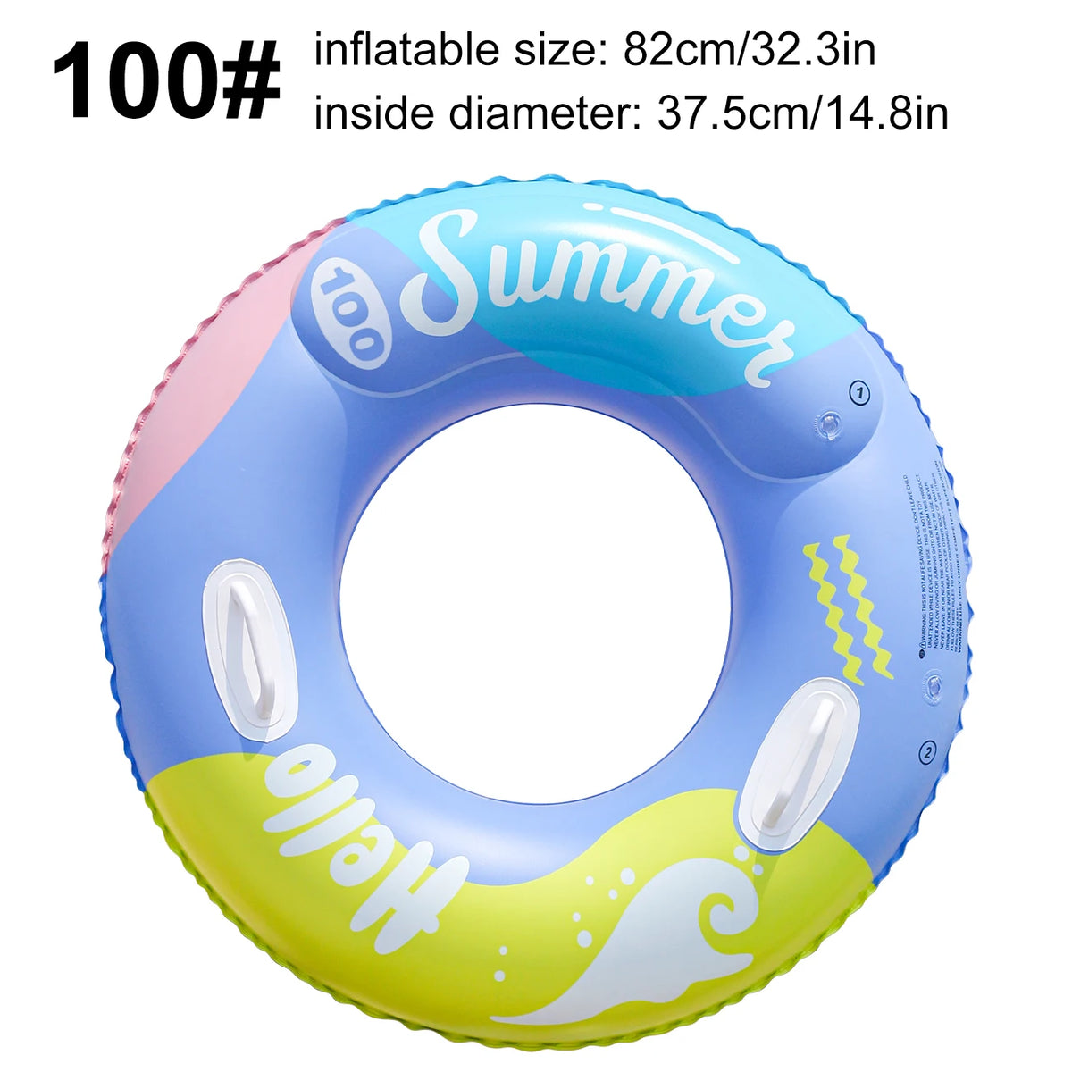 1PC Vibrant Color Thickened Inflatable Swim Ring, Adult Underarm Swimming Ring for Summer