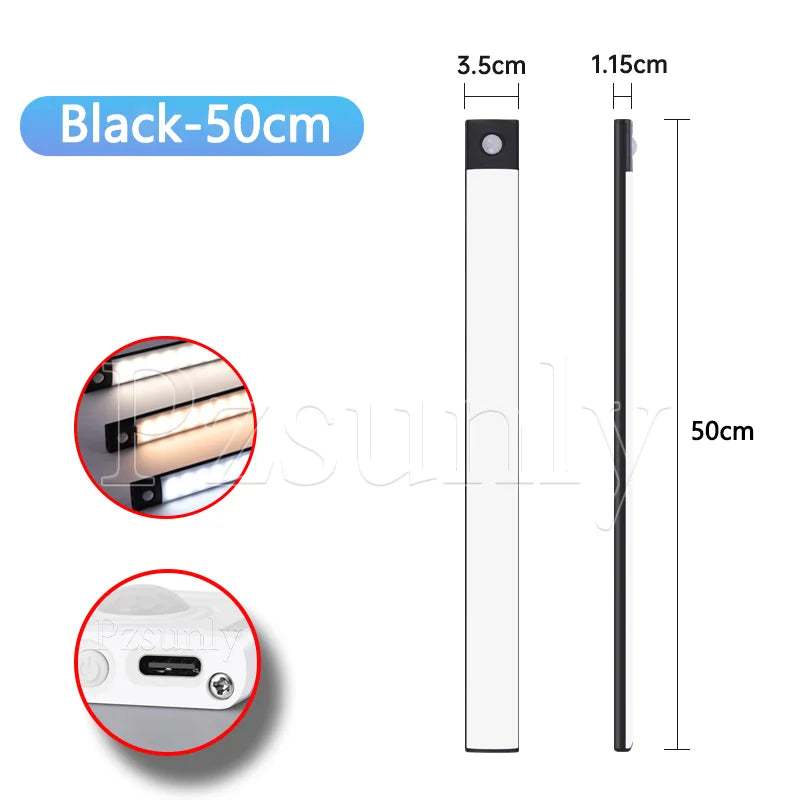 LED Bar Light con sensore di movimento ricaricabile USB – 30/40/50 cm