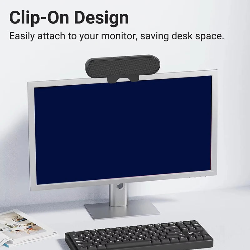 Mini Soundbar Portatile USB da 2.0 con Clip per PC, TV e Laptop