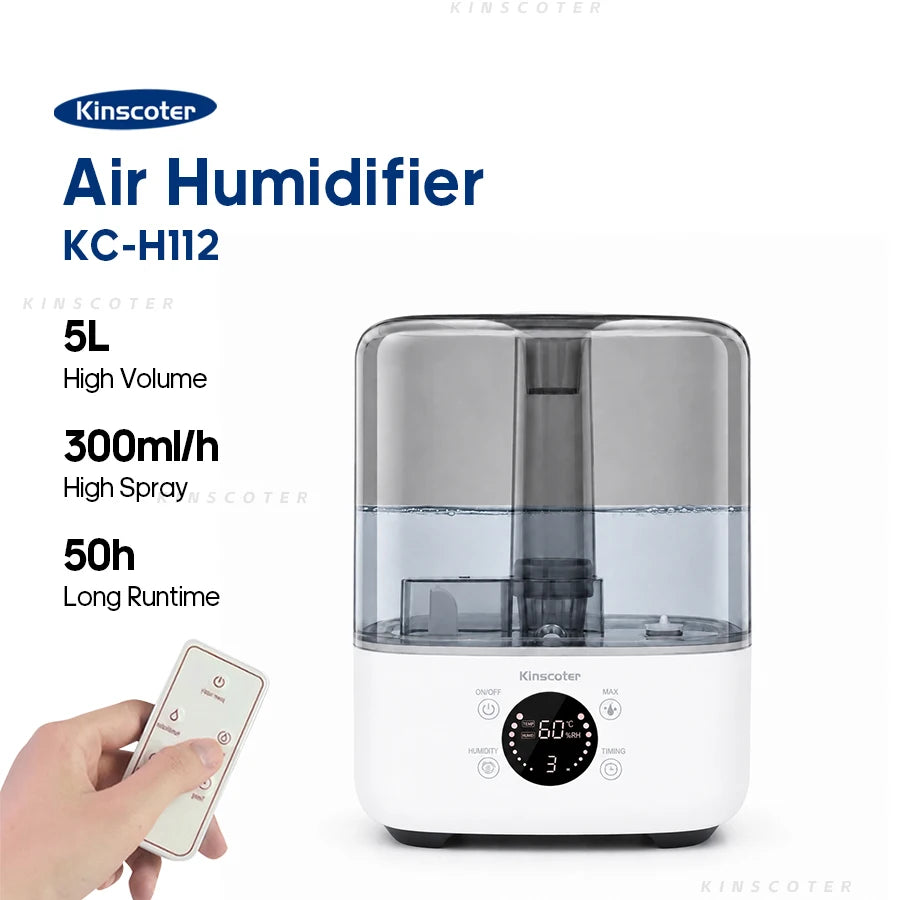 Umidificatore d'aria da tavolo 5 L ad ultrasuoni con controllo touch e…