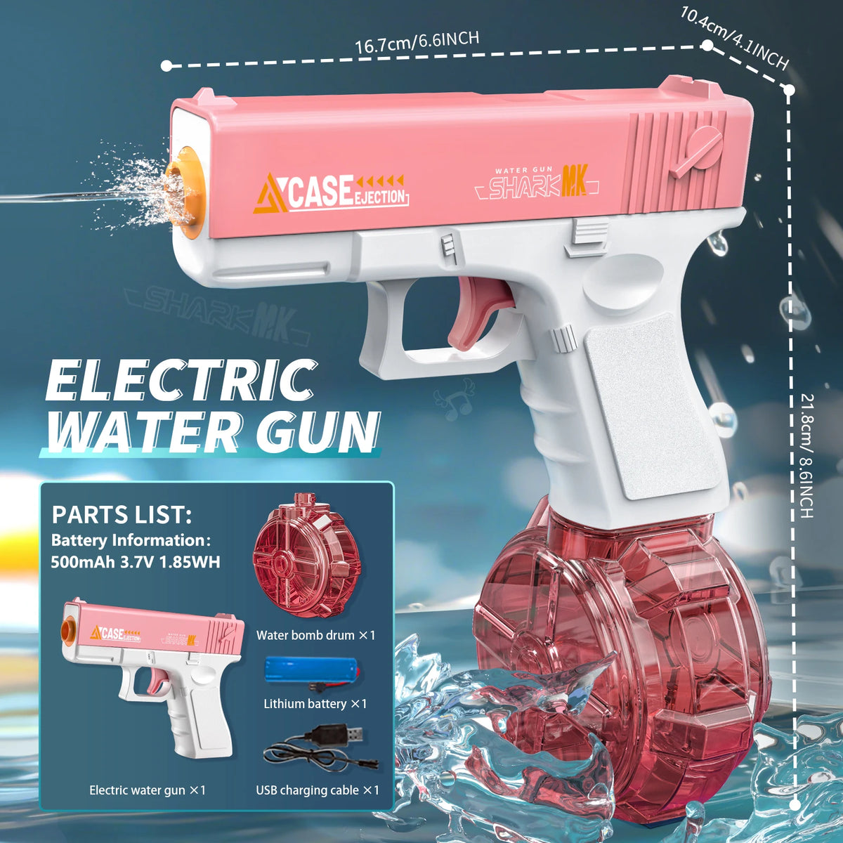 Electric Water Gun Automatic Squirt Gun for Kids and Adults, 26 FT Long Range Water Pistol for Pool Beach Outdoor Play