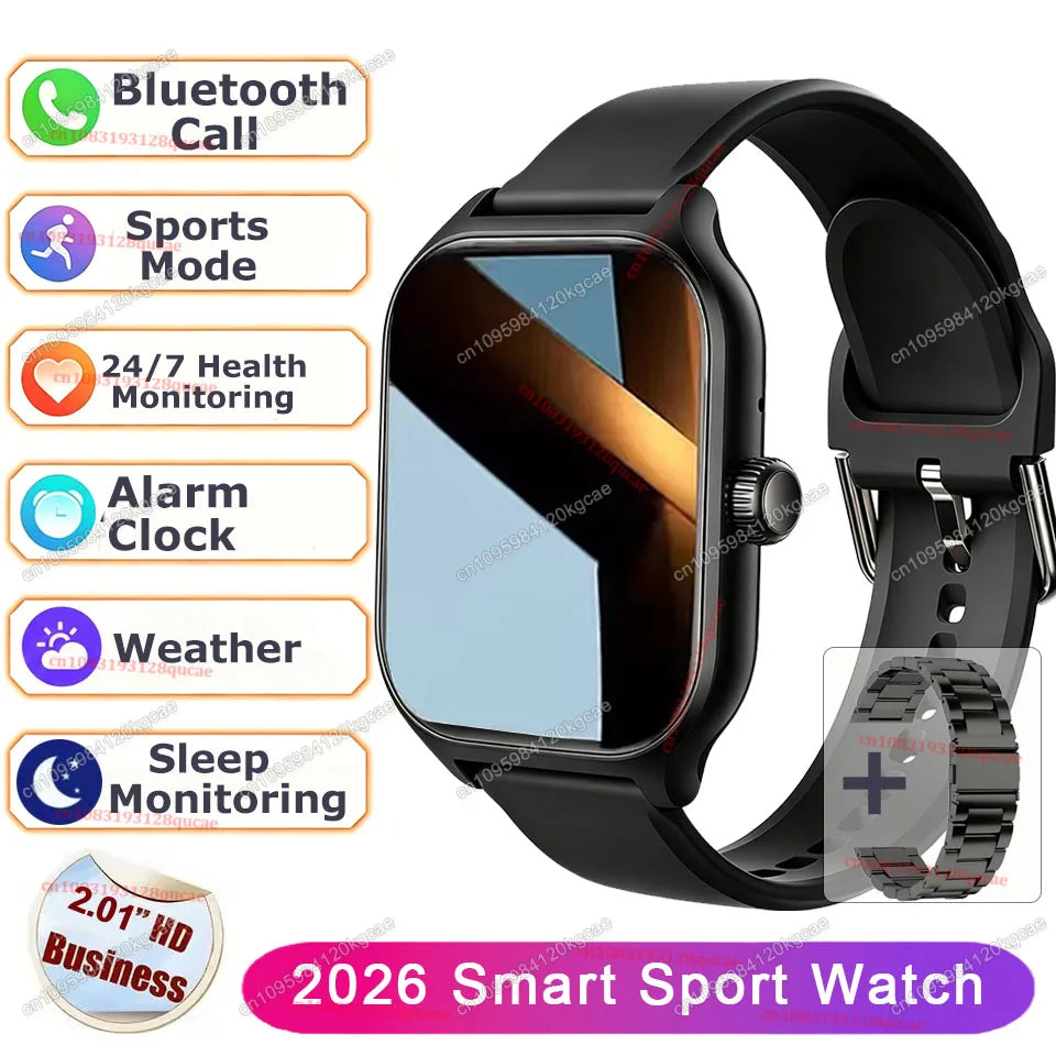 Smartwatch 2.01'' Waterproof Fitness con Monitor Cardiaco e Chiamate