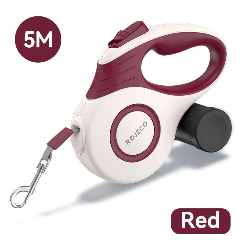 Guinzaglio Retrattile 3‑5 m in Nylon per Cani e Gatti, Perfetto per Passeggiate