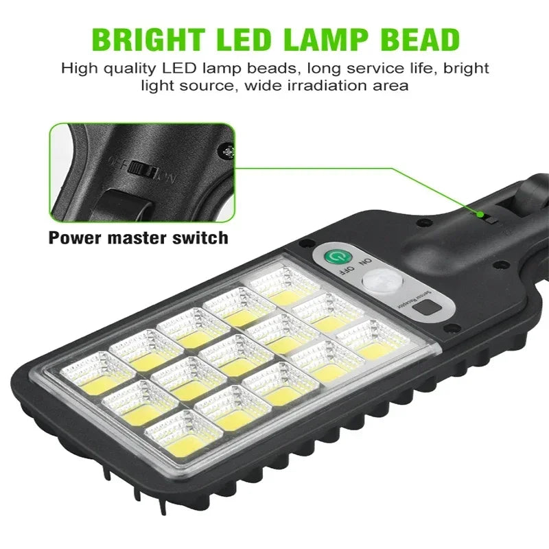 1/2/3/4PCS Solar Lights Outdoor 3 Modes 200COB Waterproof Street Lamp Motion Sensor Security Lighting for Garden Patio Path Yard