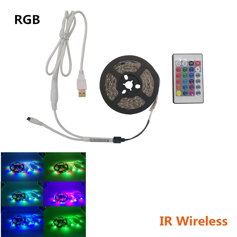 Striscia LED USB 5V 1‑5 m, colori multicolore, impermeabile, 60 LED/m