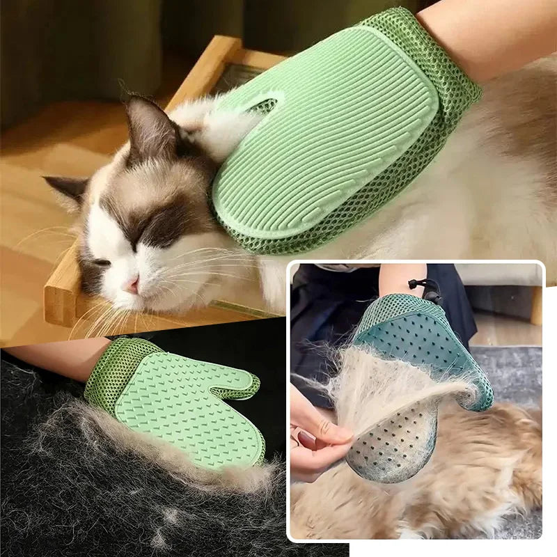 Guanto per Toelettatura Animali 2 in 1 - Rimuovi Pelo e Massaggia