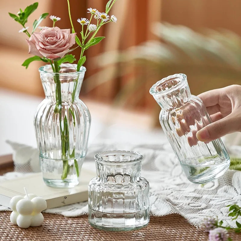 Handmade Carved Glass Vase - Hydroponic Planter for Home/Office Gothic Decor, Mini Plant Lover Gift