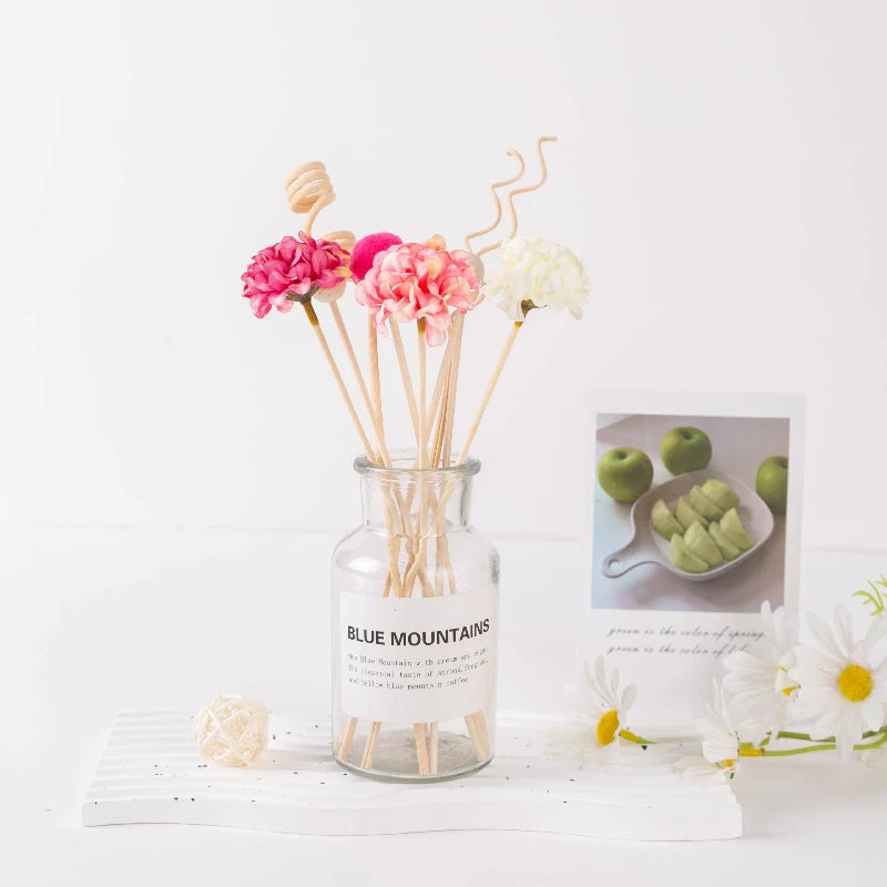 10pcs/set Hydrangea Flower Reed Diffuser Sticks DIY Fireless Fragrance Replacement Refill Air Freshener Rattan Sticks Home Decor