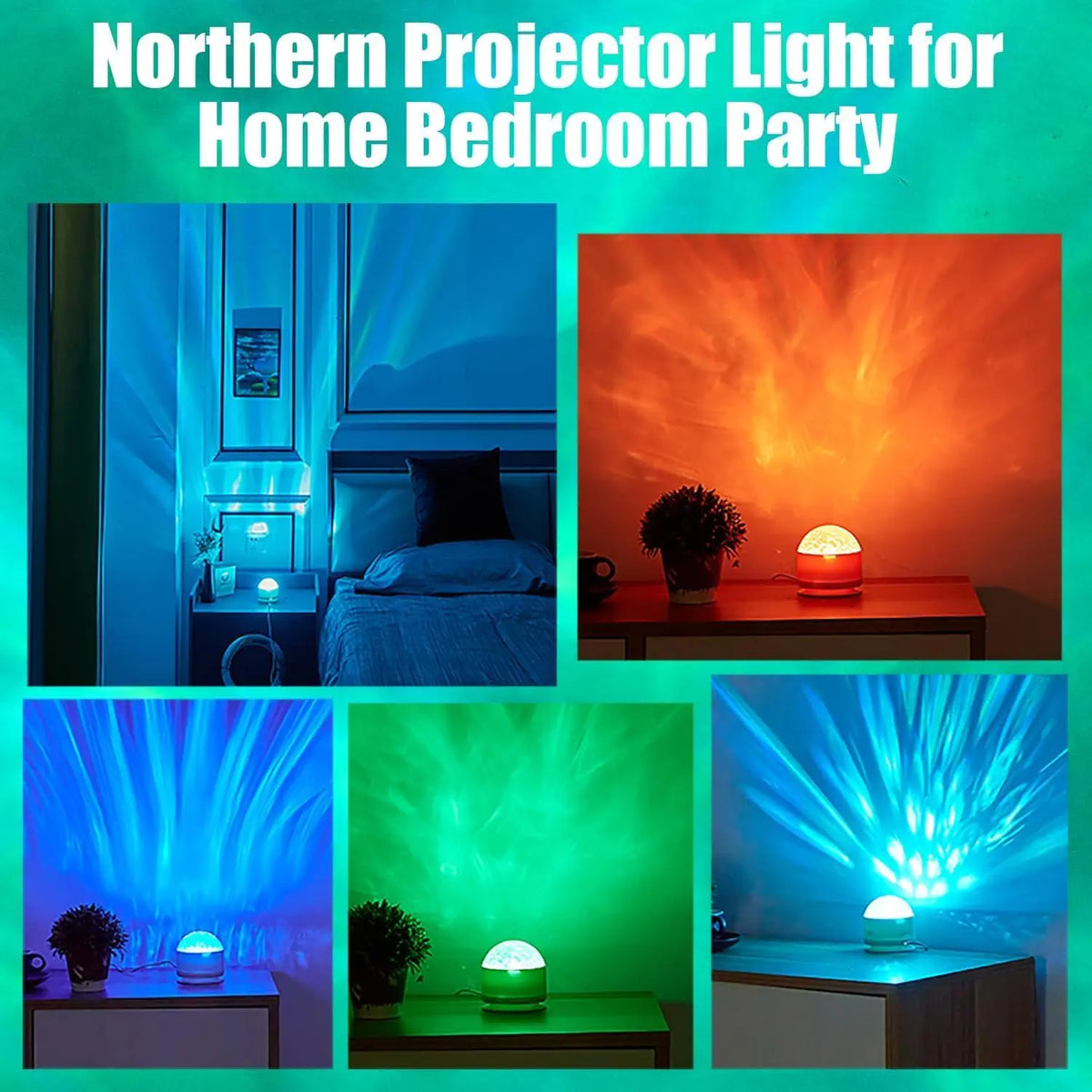 Proiettore LED Aurora 16 colori – Lampada notte USB per camera bambini