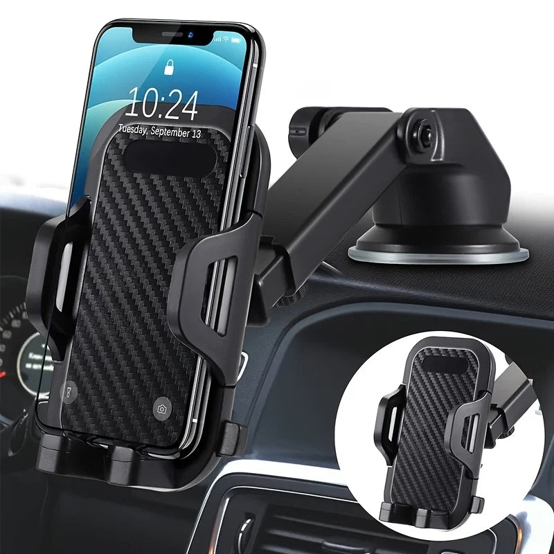 Supporto per smartphone da auto con ventosa regolabile – Nero