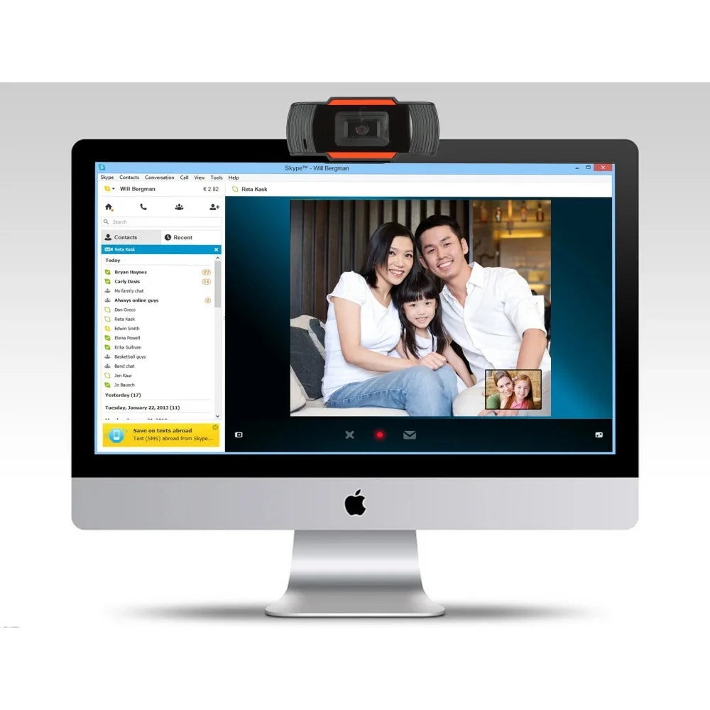 Webcam HD USB 1080p con microfono integrato e rotazione 30° per PC e laptop