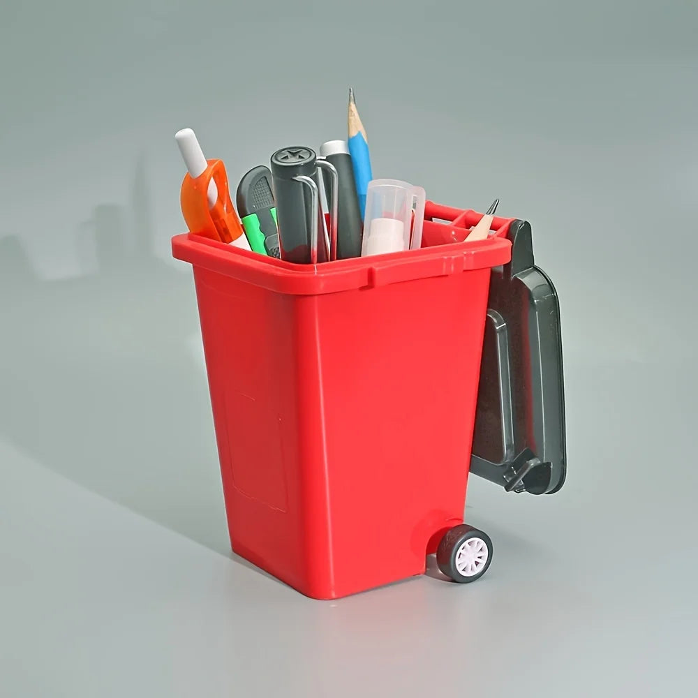 Mini porta penne e cestino da scrivania portatile