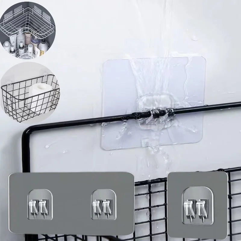 Ganci adesivi trasparenti auto-adesivi per cucina e bagno – set da 1‑20 pezzi
