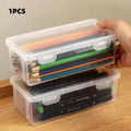 Pot à crayons transparent en plastique – grande capacité, lot de 1 à 4 pièces