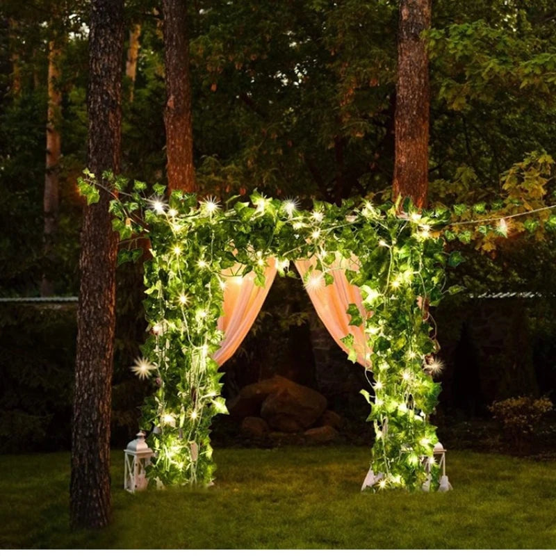Catena LED solare 5 m con foglie di acero – Luci per giardino e Natale
