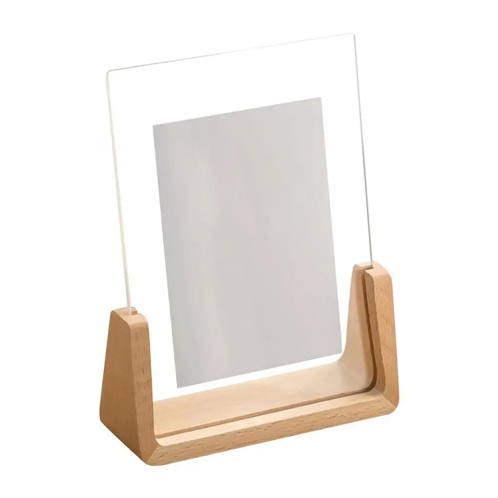 Cadre photo créatif en noyer/hêtre, cadre transparent en acrylique en forme de U, cadre photo de mariage en bois pour bureau, décoration de bureau