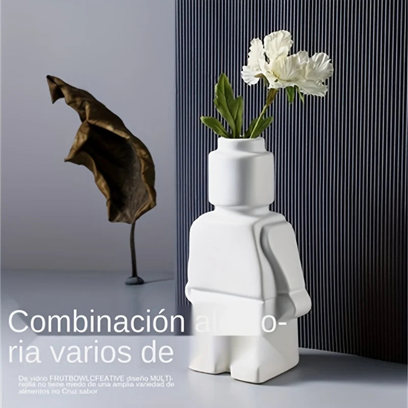 Vaso in ceramica bianco stile nordico – Decorazione moderna per casa e ufficio
