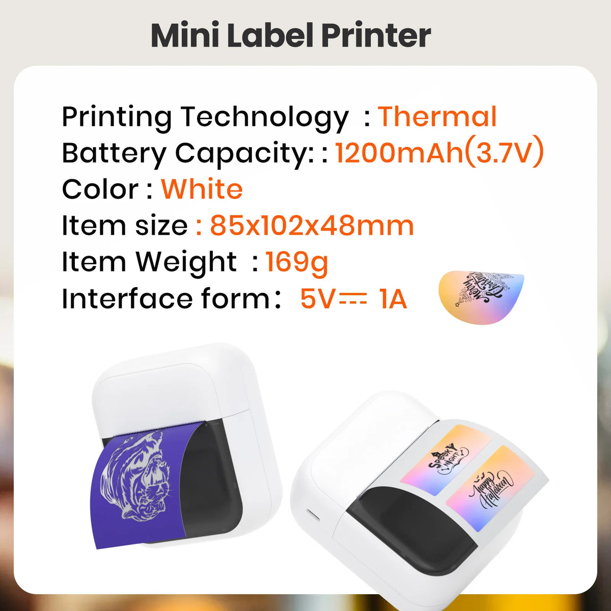 Mini stampante termica wireless per tatuaggi e etichette, stampa rapida da 20…