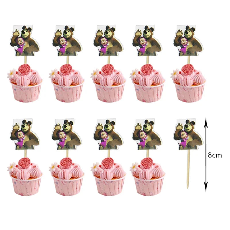 Decorazioni per festa di compleanno Masha e Orso – Palloncini cartoon, set 24…