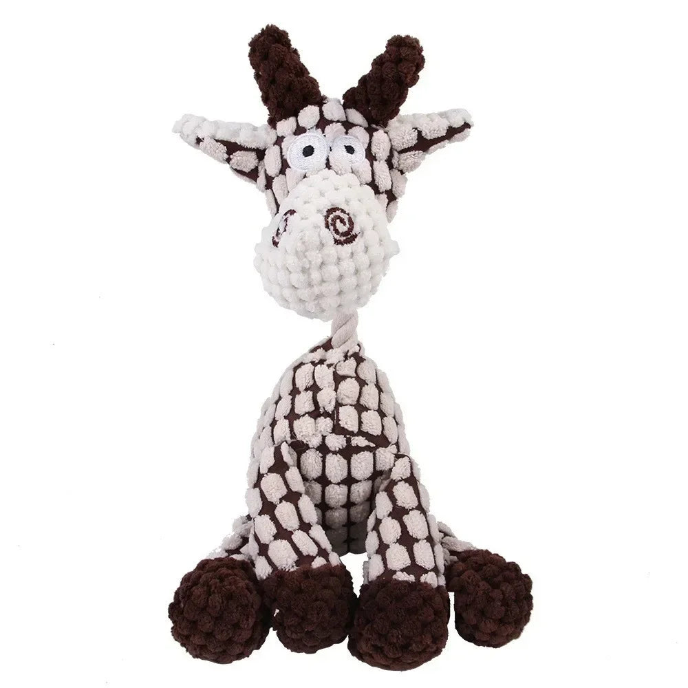 Giocattolo peluche a forma di animale per cani – morso resistente e suono