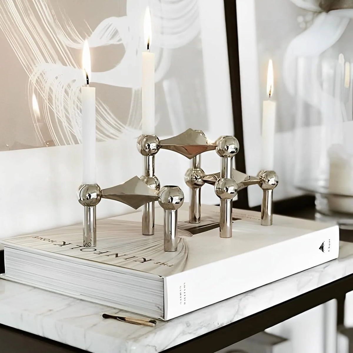 Modular Metal Candle Holder Interconnectable Geometric Candelabra for Stick Skinny Home Dining Table Decor Wedding Centerpiece