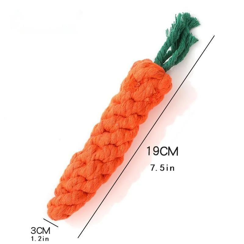 Gioco a Nodo a Forma di Carota per Cani e Gatti – Corda di Cotone