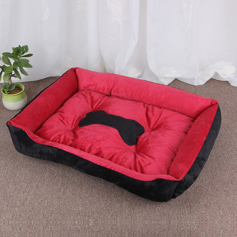 Canapé carré moelleux pour grands chiens – Coussin chaud et lavable