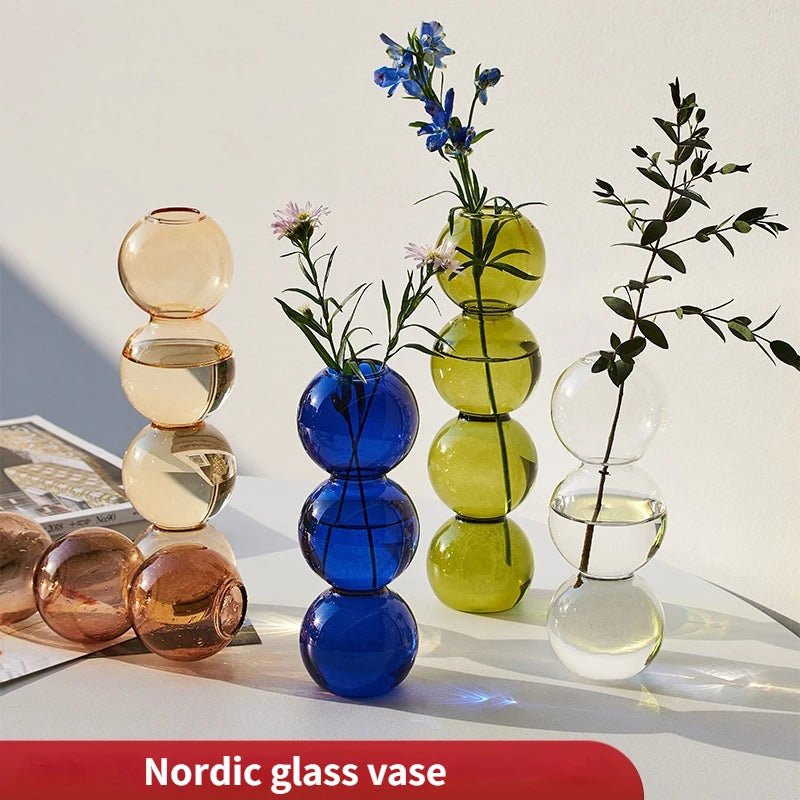 Vaso di vetro nordico per fiori e terrari – decorazione casa
