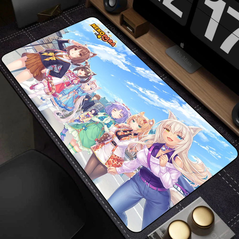 XXL Home HD Computer Desk Mats Mouse Pad Nekopara Mousepad Carpet Gamer Office Laptop Soft Mouse Mat Desktop Mouse Mats 90x40cm
