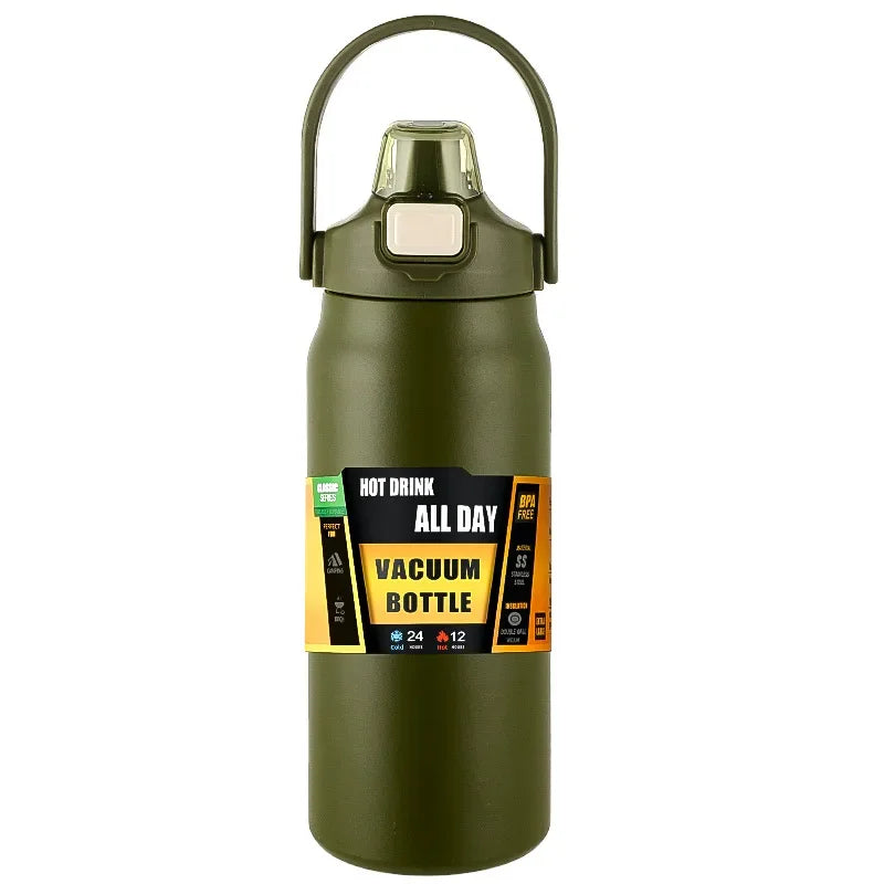 Borraccia Termica Sportiva in Acciaio Inox con Cannuccia, 304ml