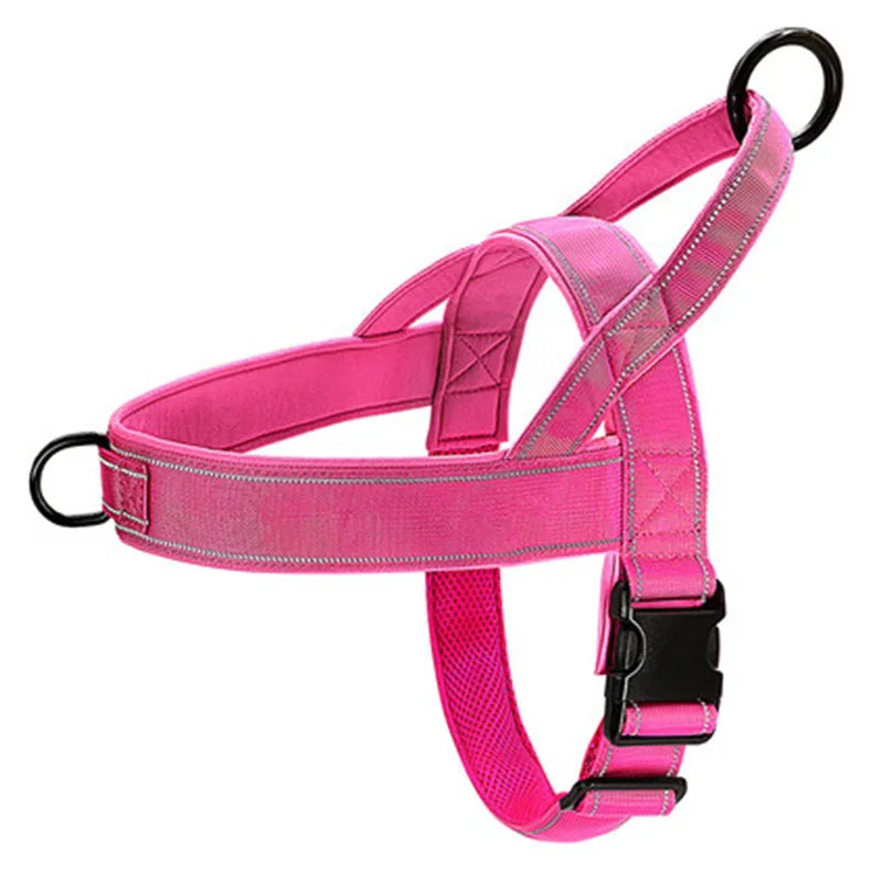 Imbrago anti-tiro in nylon 1000D per cani grandi con manico riflettente