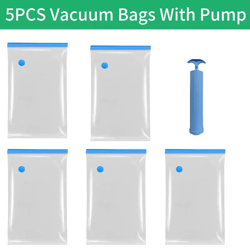 vacuum storage bags set 1-10 pack, space saver for comforters, blankets, clothes